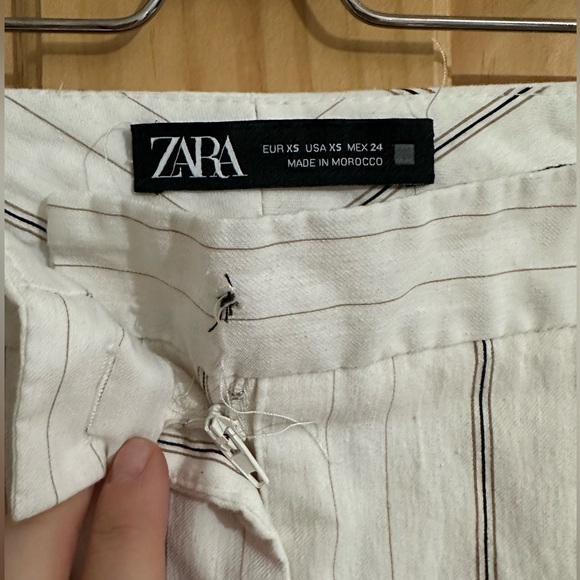Zara striped linen mini skort - Picture 3 of 4